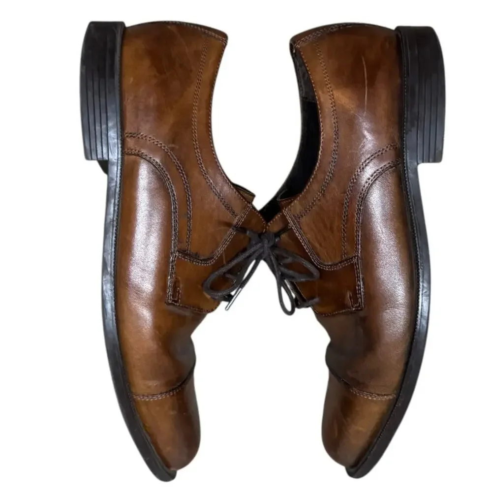 COLE HAAN Brown Cap Top Oxford Leather Dress Shoes SZ 8.5